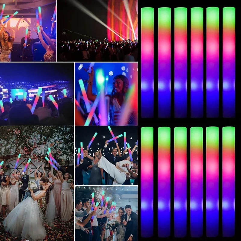 Wedding Supply Bulk - 15/30 Buah Tongkat Cahaya LED Warna-warni