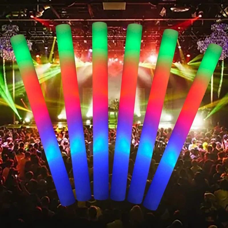 Wedding Supply Bulk - 10 Buah Tongkat Cahaya LED Warna-warni