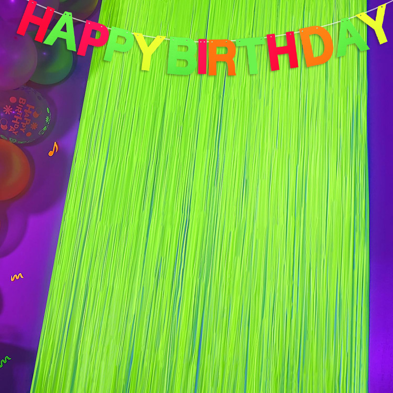 Wedding Backdrop Curtain - Latar Belakang Tirai Pinggiran Foil Neon