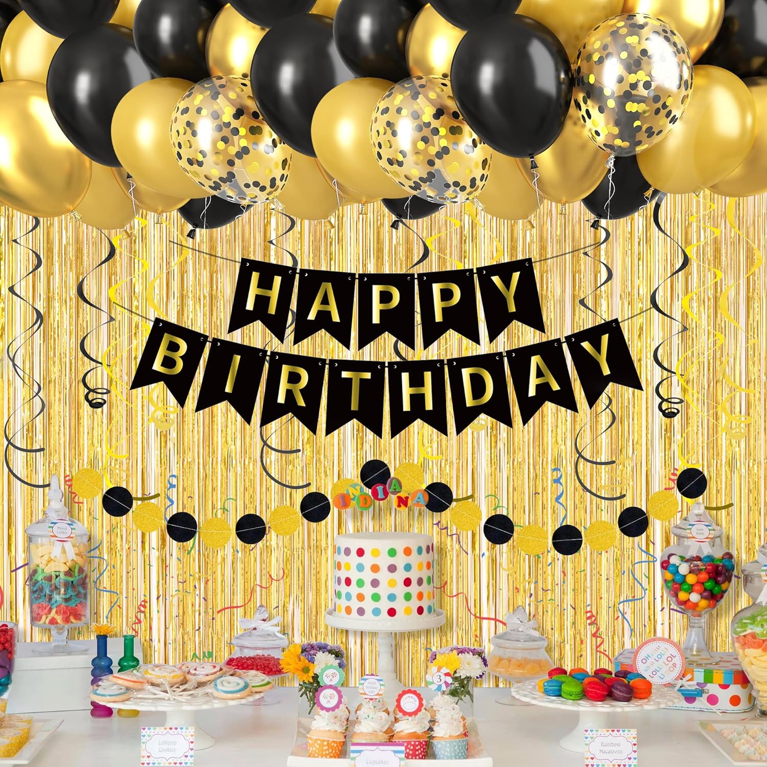 Wedding Balloon Arch - Dekorasi Ulang Tahun Black Gold, Balon
