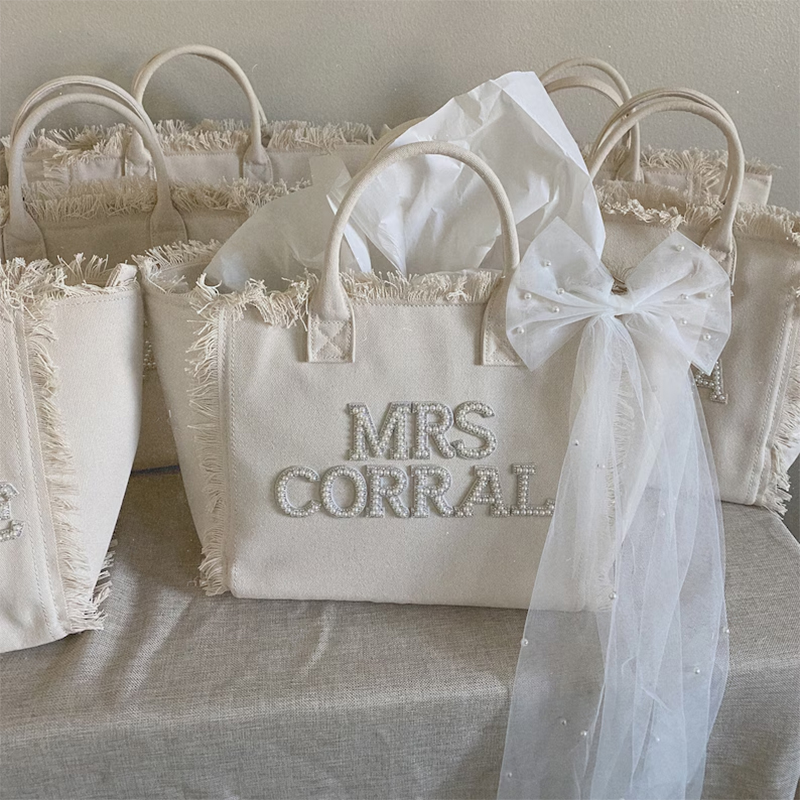 Champagne Tower Set - Kustom nyonya tas tote Bridal Shower