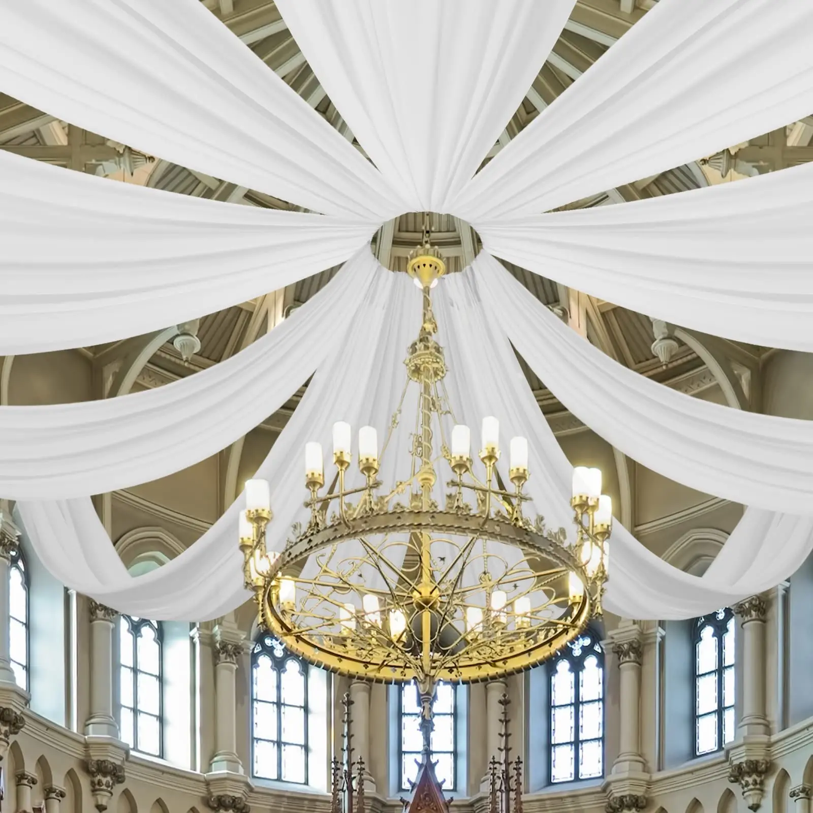 Tirai langit-langit gaun perni - Wedding Backdrop Curtain ulasan dan harga