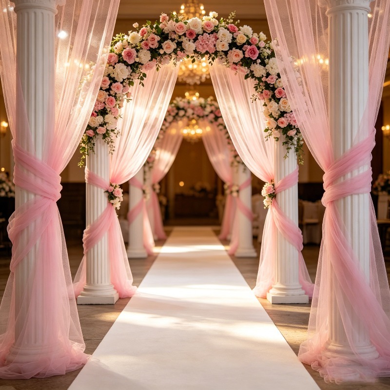 Tirai Langit-Langit Tulle Tran - Wedding Balloon Arch ulasan dan harga