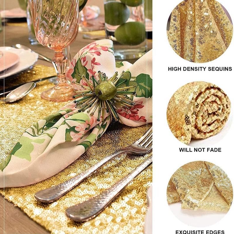 Taplak meja payet emas, taplak - Table Runner Sequin ulasan dan harga