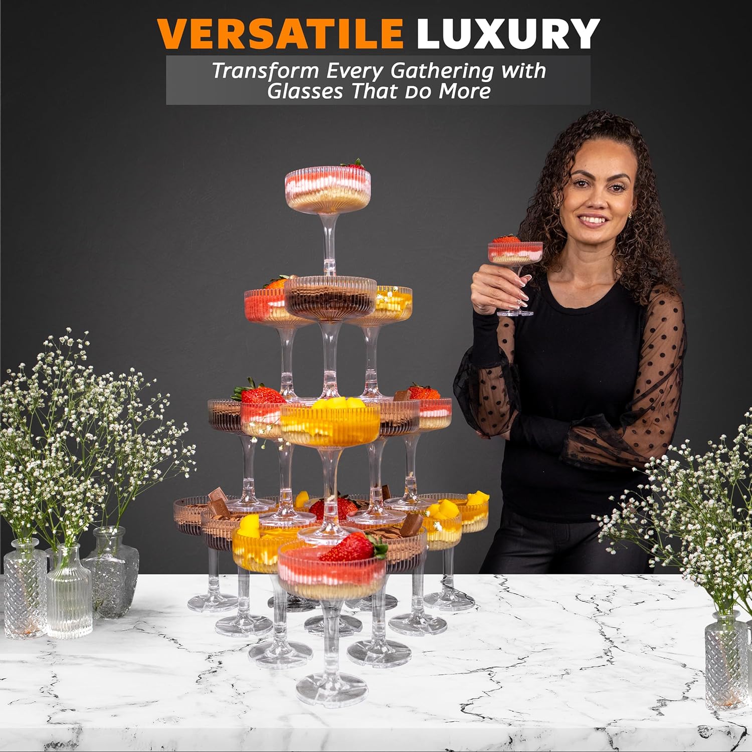 20-60 Buah Menara Sampanye Akr - Champagne Tower Set ulasan dan harga