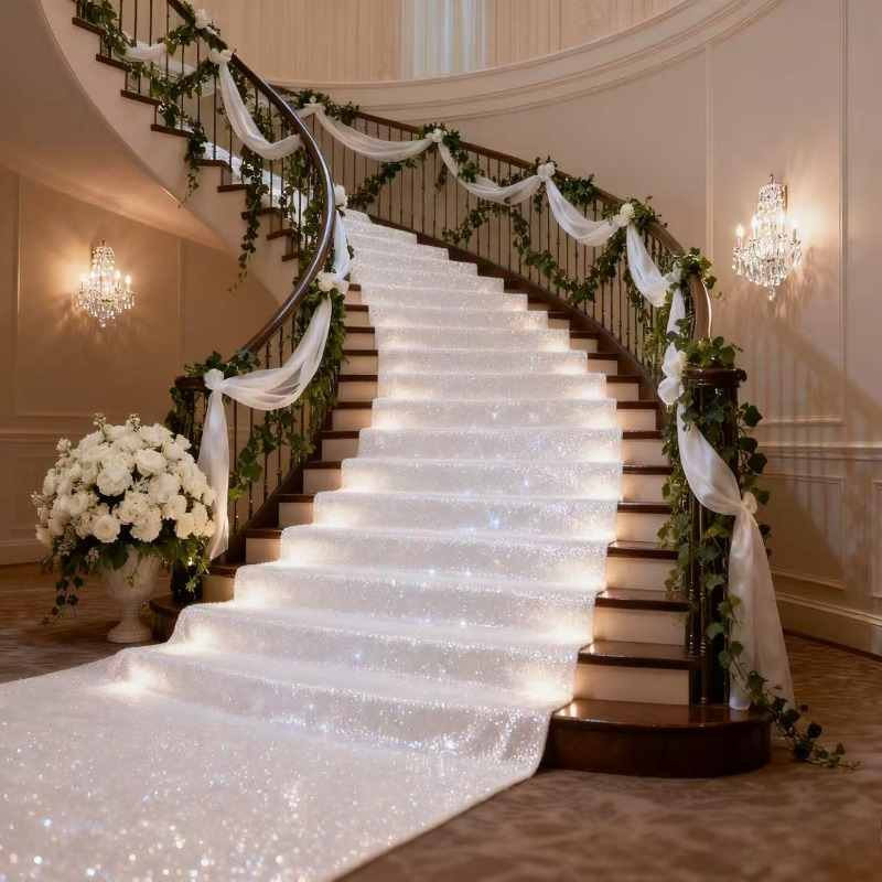 Jalan Pengantin Putih Berkilau - Aisle Runner White ulasan dan harga