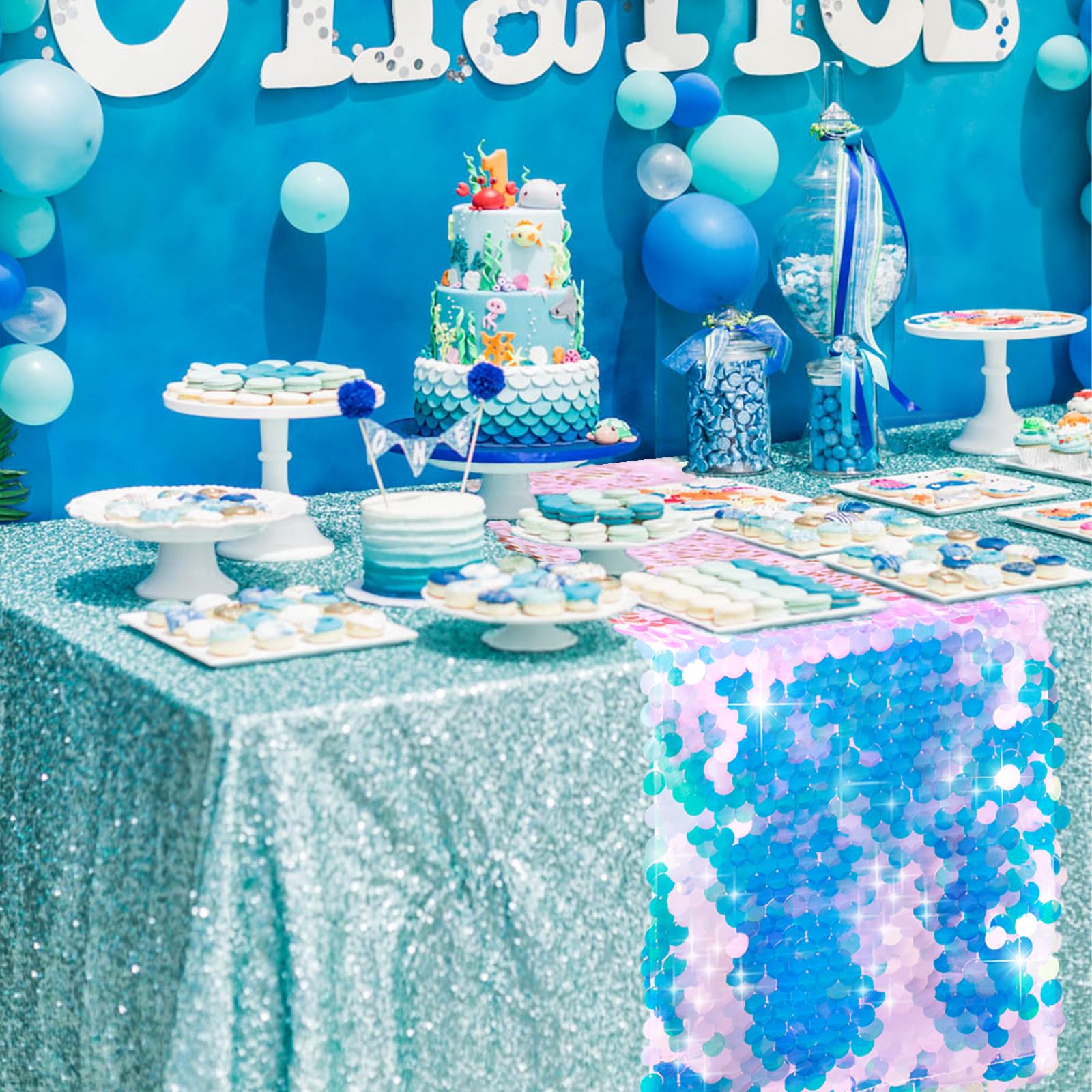 Taplak Meja Pesta Putri Duyung - Table Runner Sequin ulasan dan harga