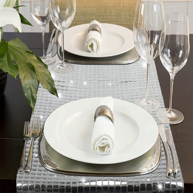 Taplak meja berkilau, taplak m - Table Runner Sequin ulasan dan harga