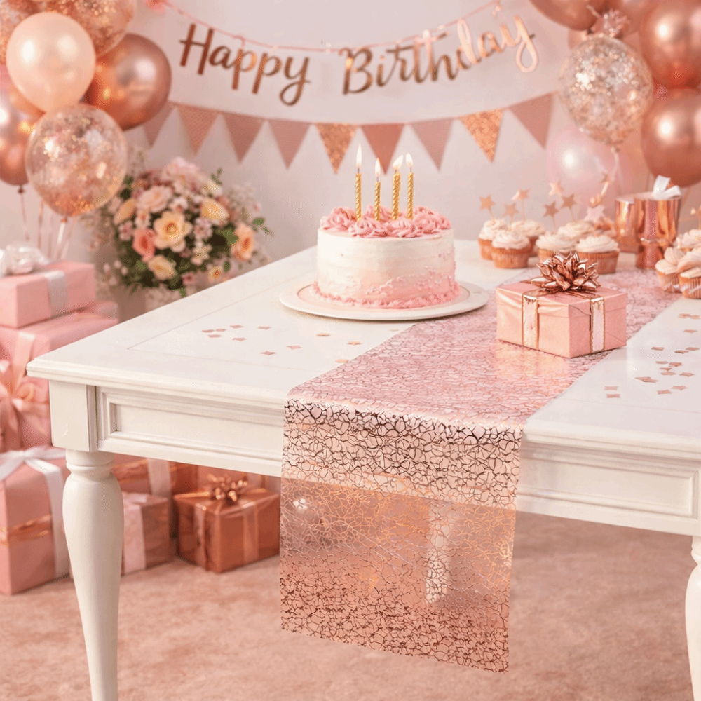 Taplak Meja Berkilau Pola Keka - Table Runner Sequin ulasan dan harga