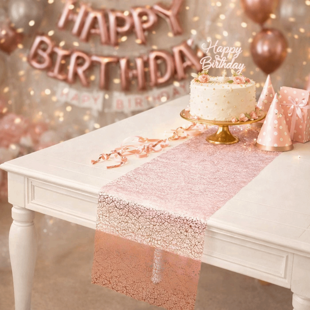 Taplak Meja Berkilau Pola Keka - Table Runner Sequin ulasan dan harga